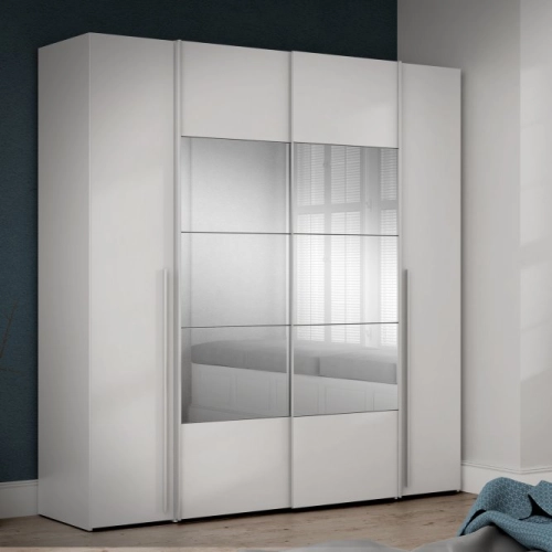 Szafa z lustrem 200 cm Biała